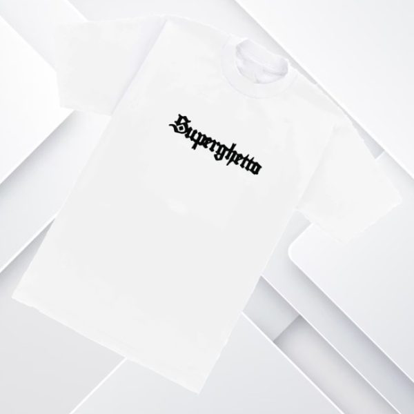 kenny Buddy Merch Store Superghetto Word Mark Tee White1