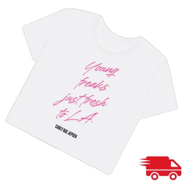 kenny Carly Rae Jepsen Shop Merch Young Freaks Just Fresh To LA Cropped Shirt0