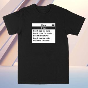 kenny Death Cab For Cutie Merch Dcfc Screen Shirt Black
