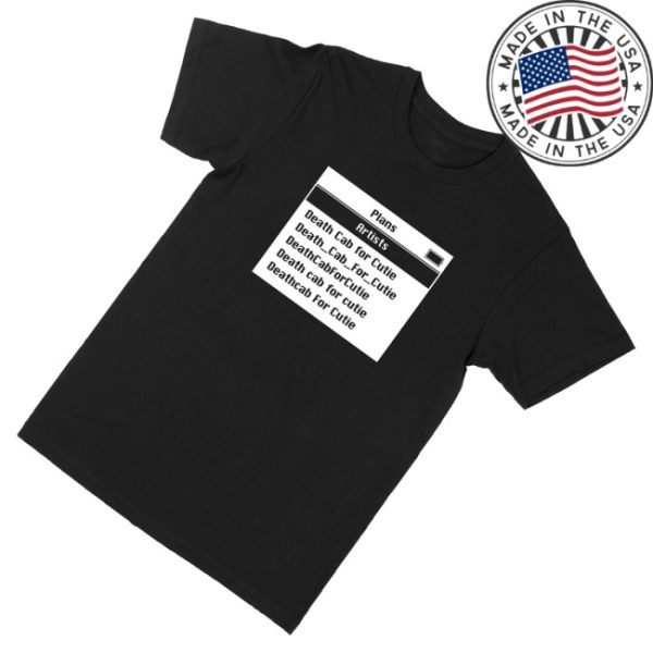 kenny Death Cab For Cutie Merch Dcfc Screen Shirt Black1