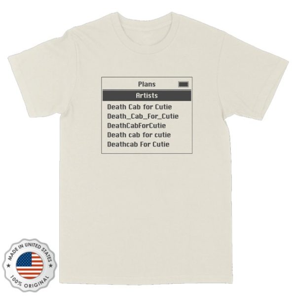 kenny Death Cab For Cutie Merch Dcfc Screen Shirt Vintage White
