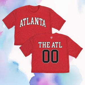 kenny Dicks Sporting Goods Merch Where Im From Womens Atlanta Red 2 Hit Cropped Short Sleeve Shirt kenny Dicks Sporting Goods Merch Where Im From Womens Atlanta Red 2 Hit Cropped Short Sleeve Shirt