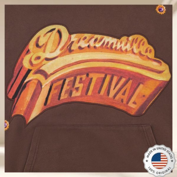 kenny Dreamville Festival Merch Dv Sunflowers Brown Hoodie