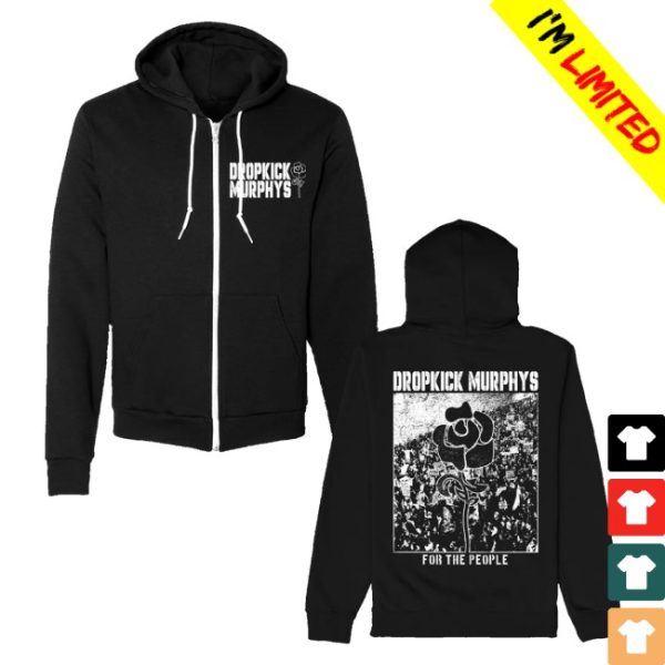 kenny Dropkick Murphys Merch For The People Zip Up Hoodie Black