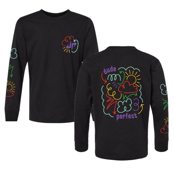kenny Dude Perfect Official Store Doodle Ls Tee1