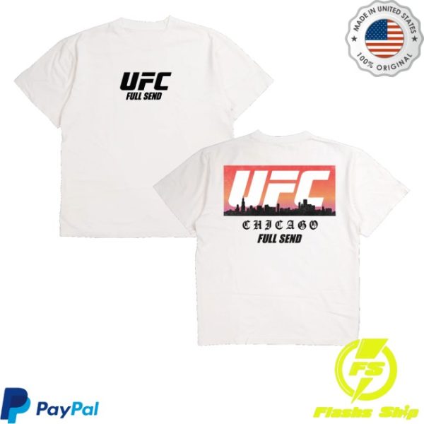 kenny Full Send Merch Store Ufc Chicago Skyline White Shirtds