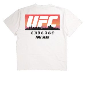 kenny Full Send Merch Store Ufc Chicago Skyline White Shirts