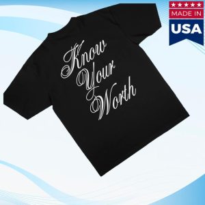 kenny G Eazy Merch Shop Know Your Worth Statement Black Shirtd