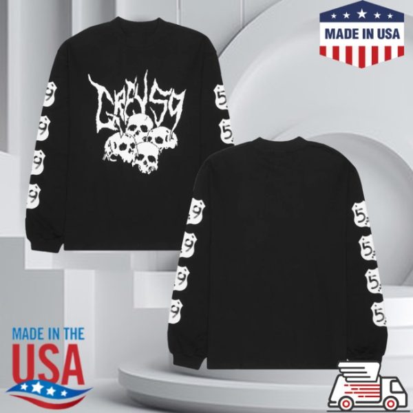 kenny G59 Merch Store Black Skull Long Sleeve Teess