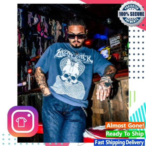 kenny Hobo Jack Merch Store Skull Crusher Indigo Heavy Faded Band Shirt