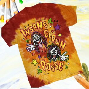 kenny Insane Clown Posse Merch Shop Store Cartoon Clowns In Tie Dye Red And Orange Shirts kenny Insane Clown Posse Merch Shop Store Cartoon Clowns In Tie Dye Red And Orange Shirts