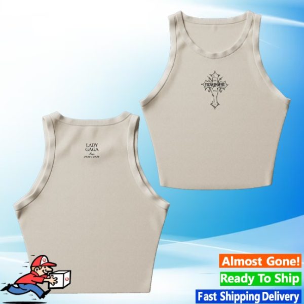 kenny Lady Gaga Merch Mayhem Cross Cropped Tank0
