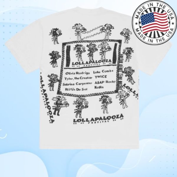 kenny Lollapalooza Merch Store Lollapalooza X Cactus Plant Flea Market White Lineup Shirts