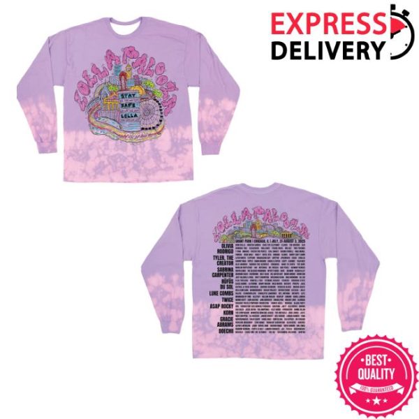 kenny Lollapalooza Merch Store Shop Skyline Lineup Long Sleeve Tee