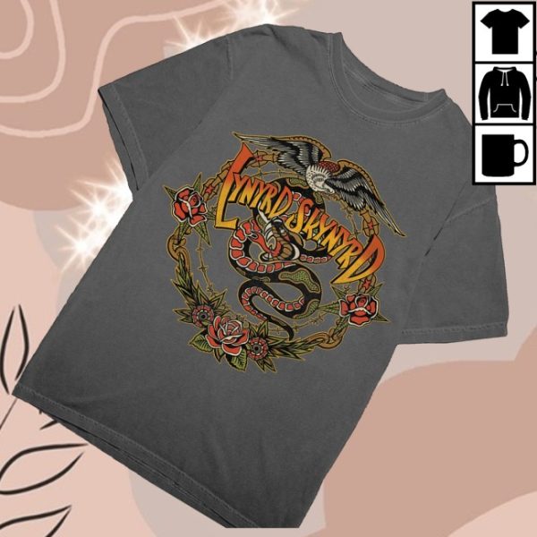 kenny Lynyrd Skynyrd Merch Store Snake Chain Charcoal Shirtx