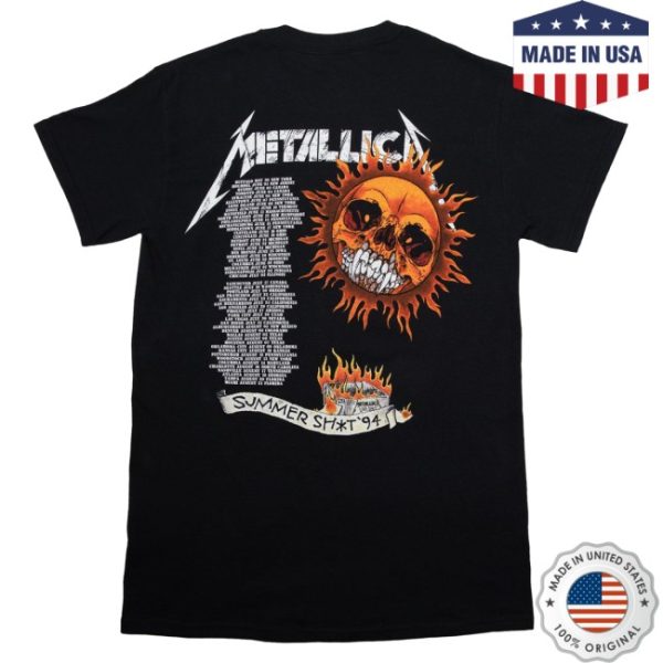 kenny Metallica Merch Flaming Skull 1994 Tour Shirt