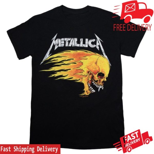 kenny Metallica Merch Flaming Skull 1994 Tour Shirt0