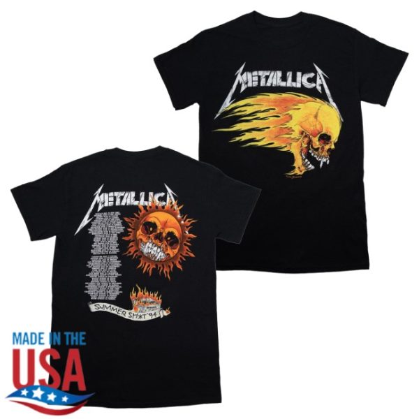 kenny Metallica Merch Flaming Skull 1994 Tour Shirt1