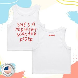 kenny Miles Kane Merch Store Shes A Midnight Scooter Rider White Tank Topss kenny Miles Kane Merch Store Shes A Midnight Scooter Rider White Tank Topss
