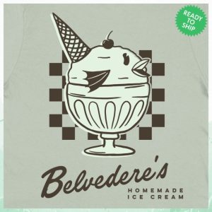 kenny Mythical Merch Belvederes Ice Cream Shop Tee Mint Chip