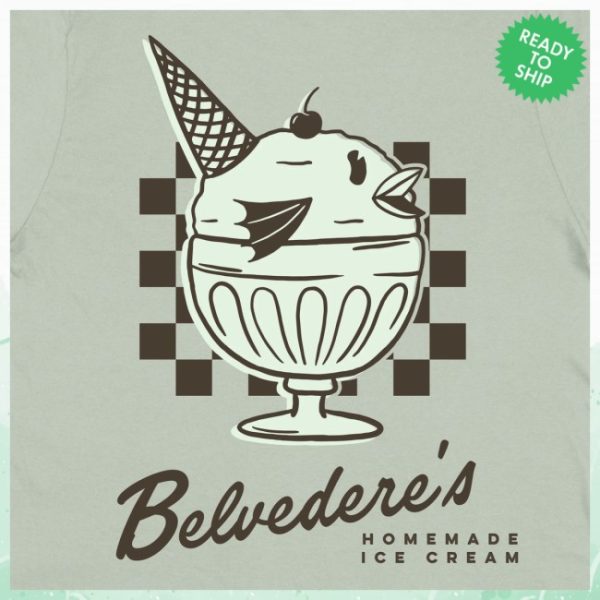 kenny Mythical Merch Belvederes Ice Cream Shop Tee Mint Chip