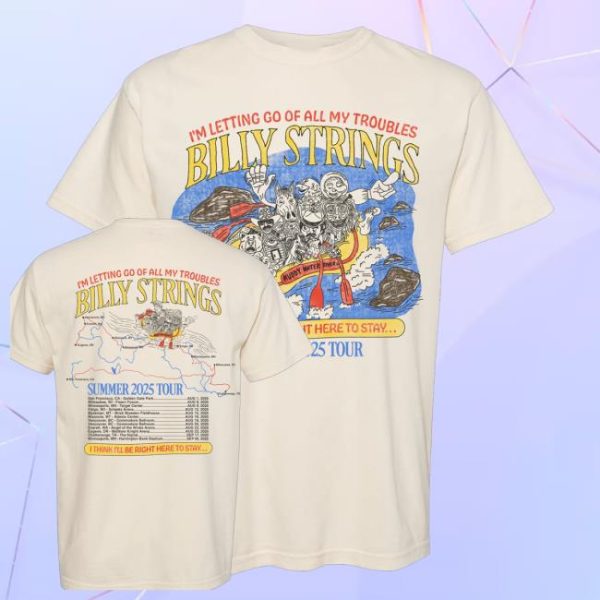 kenny Official Billy Strings Rafting Summer Tour Poster Tee With Dates Hailey Miller Beiden Shirt