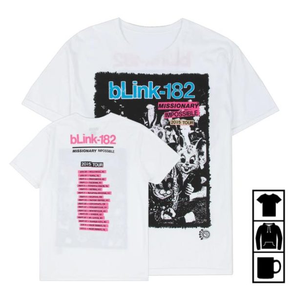 kenny Official Blink182 Merch Shop Store Missionary Impossible Tour White Shirt