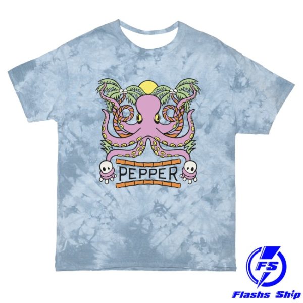 kenny Pepper Merch Octo Blue Tie Dye Tee