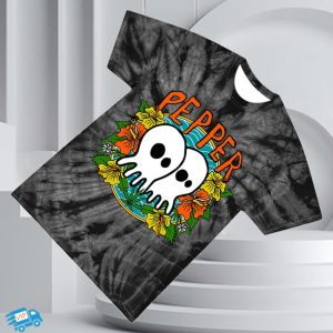 kenny Pepper Merch Skullconut Flowers Black Tie Dye Tee1