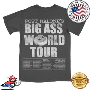 kenny Post Malone Official Shop The Big Ass World Tour Charcoal Shirt
