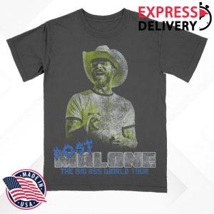 kenny Post Malone Official Shop The Big Ass World Tour Charcoal Shirts