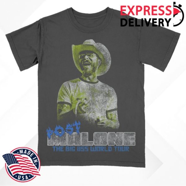 kenny Post Malone Official Shop The Big Ass World Tour Charcoal Shirts