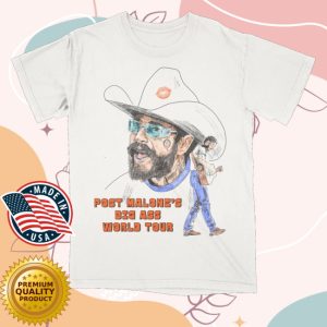 kenny Post Malone Official Shop The Big Ass World Tour White Shirt