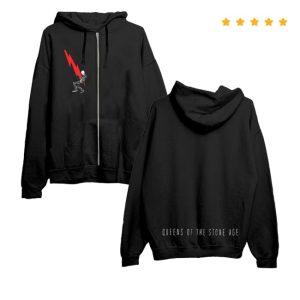 kenny Qotsa Merch Store Lightning Bolt Black Zip Hoodiess kenny Qotsa Merch Store Lightning Bolt Black Zip Hoodiess