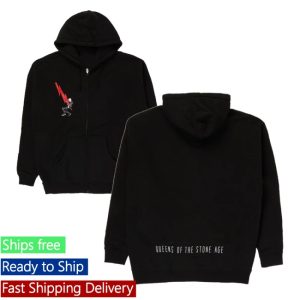 kenny Queens Of The Stone Age Merch Store Lightning Bolt Black Zip Hoodiess kenny Queens Of The Stone Age Merch Store Lightning Bolt Black Zip Hoodiess