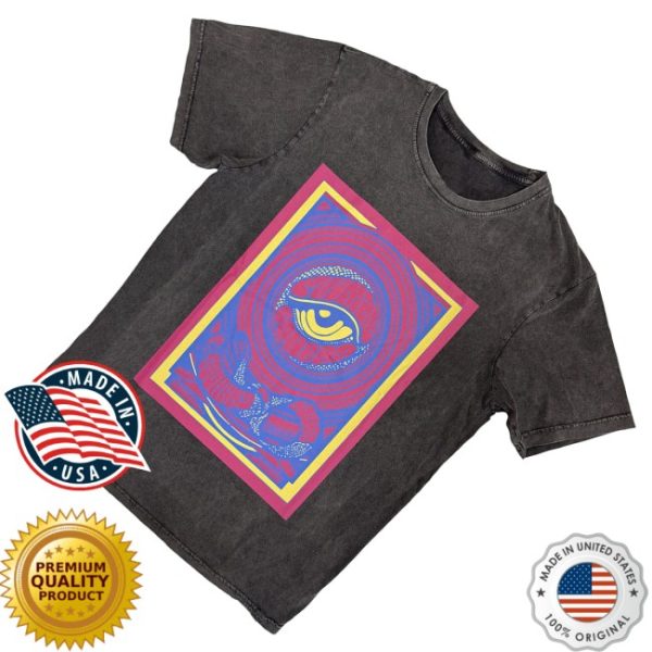 kenny Rock Off Trade Merch Primal Scream Unisex Stone Wash Shirt Psychedelic Eye Charcoal Grey0