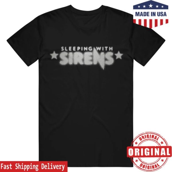 kenny Sleeping With Sirens Merch Blurred Logo Black Shirt
