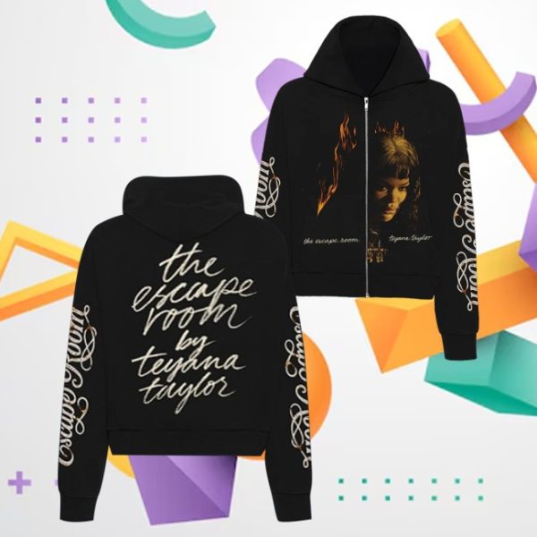 kenny Teyana Taylor Merch Script Zip Hoodie In Black0