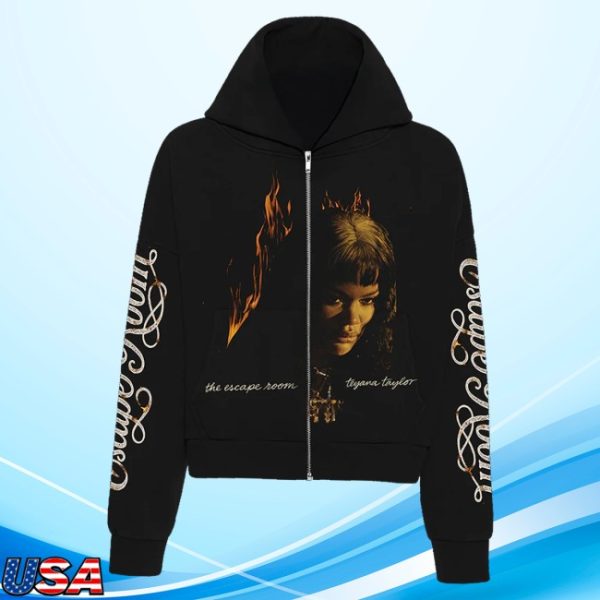 kenny Teyana Taylor Merch Script Zip Hoodie In Black1 1