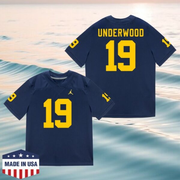 kenny The M Den Shop Merch Michigan Wolverines 19 Bryce Underwood Student Athlete Blue Football Jersey0
