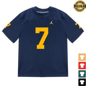 kenny The M Den Shop Merch Michigan Wolverines 7 Tj Metcalf Student Athlete Blue Football Jersey1 kenny The M Den Shop Merch Michigan Wolverines 7 Tj Metcalf Student Athlete Blue Football Jersey1