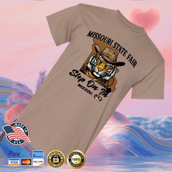 kenny Tiger Team Store Mizzou Tigers Missouri State Fair 2025 Exclusive Step On In Cowboy Hat Tiger State Of Missouri Brown Shirt0