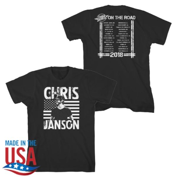 kenny Warner Music Store Merch Chris Janson Flag The Road Tour Shirt0