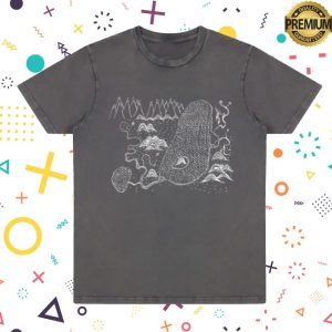 kenny Waste Hq Merch Store Map Drawing Stone Washed Grey Shirt