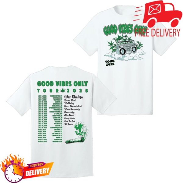 kenny Wiz Khalifa Merch Good Vibes Only Tour Stereo Tour Tee1