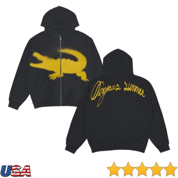 kenny Yeat Official Store Dangerous Summer Alligator Zip Hoodiess