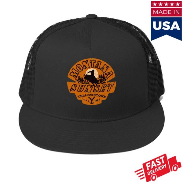 kenny Yellowstone Shop Merch Store Yellowstone Montana Sunset Trucker Hat