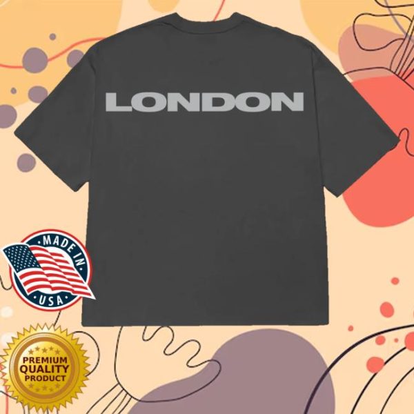 kenny sau Billie Eilish Merch Shop Store Dual Photo London Washed Black Shirt