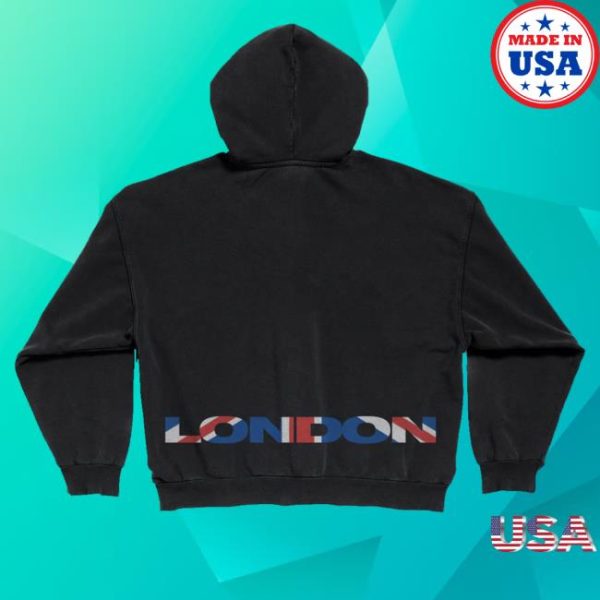 kenny sau Billie Eilish Merch Shop Store London Flag Hoodie