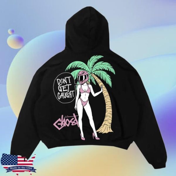 kenny sau Official Ghost Racing Merch Shop Store Palm Angels Black Hoodie